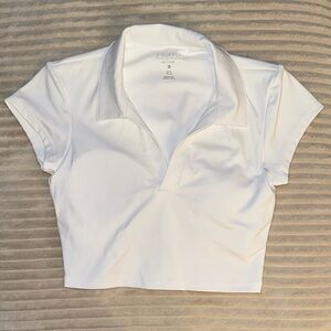 Z Supply Women's White collared crop top. Athletic material. New w/o tags